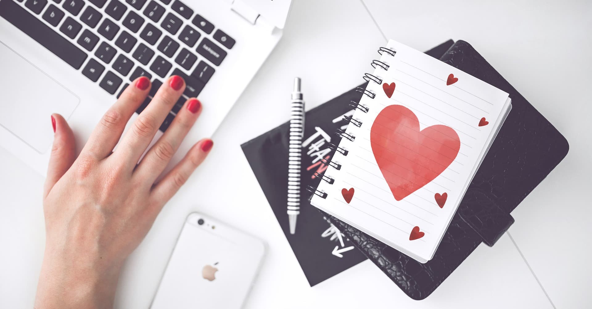 Handwritten notes beside a laptop